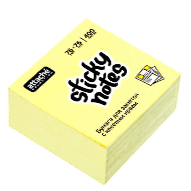 Блок кубик бумажный ATTACHE 76 х 76 желтый 100 листов 1-24