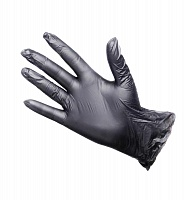 Перчатки виниловые черные XL неопудренные 1-1000