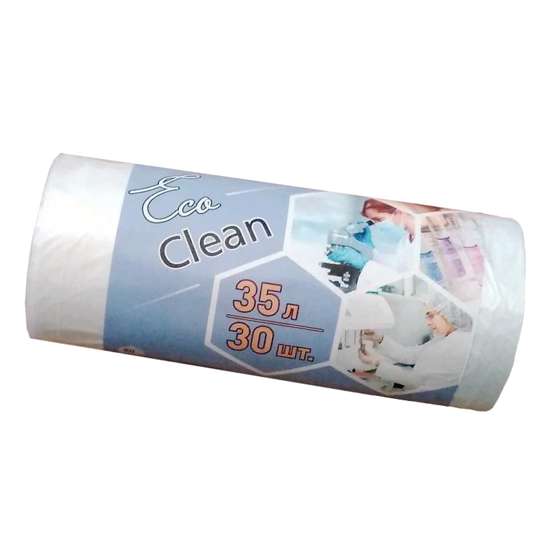 Мешки для мусора ECO CLEAN ПНД 35 литров 48х55 см белые 30 шт 1-60