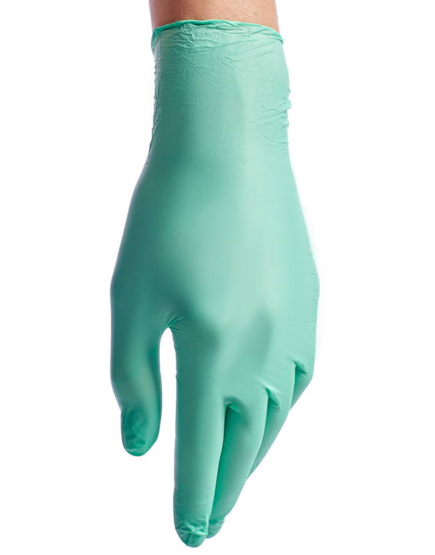 Перчатки нитриловые неопудренные зеленые размер M
