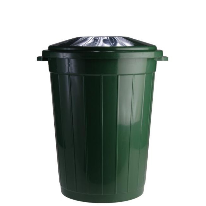 Бак для мусора с крышкой 75 л пластик тёмно-зеленый 1-1