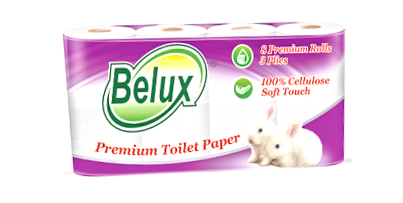Туалетная бумага рулонная BELUX 8 рул*уп 3-слоя белая 1-6