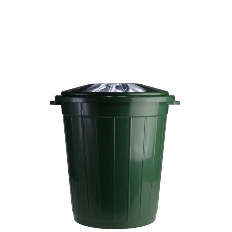 Бак для мусора с крышкой 45 л пластик тёмно-зеленый