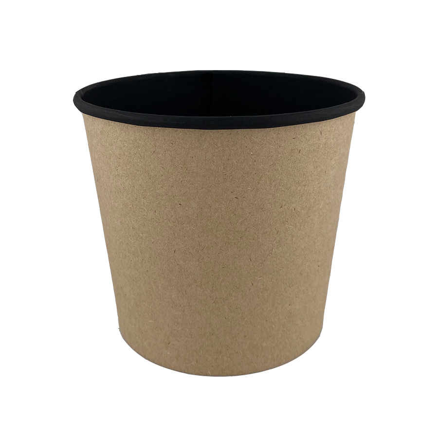 Бумажный контейнер 365 мл Round Bowl BLACK WOOD 400 для супа