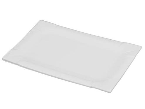Тарелка одноразовая картонная 17х11 см белая мелованная 1-100-2000
