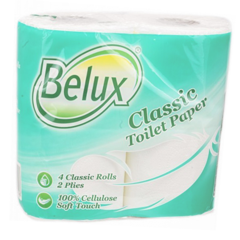 Туалетная бумага рулонная BELUX 4 рул 2-слой белая (20 м*рул) 1-12