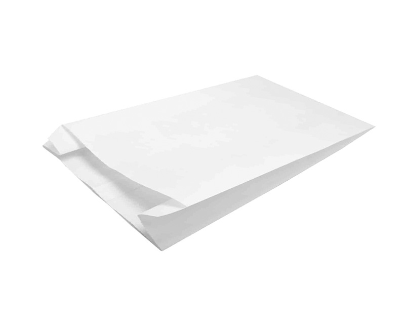 Пакет бумажный 80х45х185 мм белый плоск. дно жиростойкий 1-2000