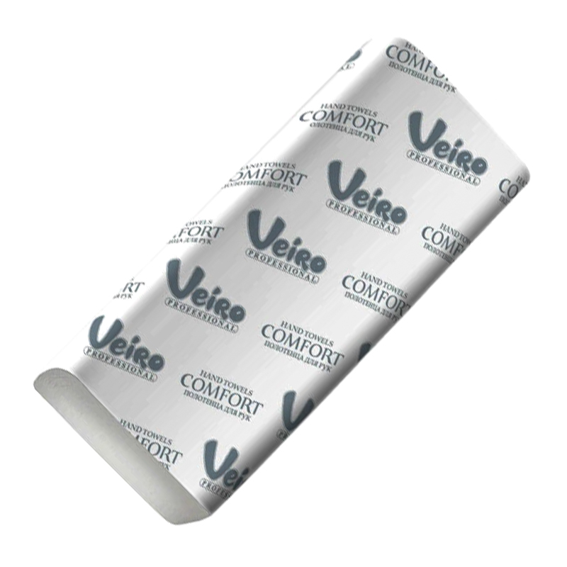 Полотенца бумажные листовые W-сложения 2-слоя белые Viero Cоmfort  150 лист*уп 1-21