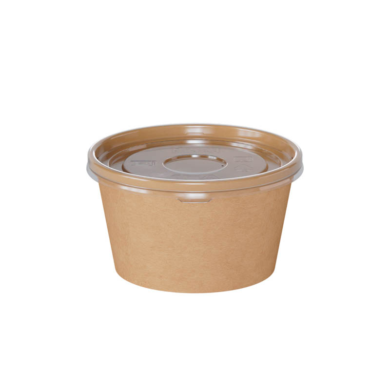 Бумажный контейнер 300 мл Round Bowl КРАФТ для супа 1-450