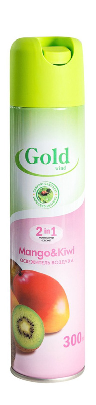 Освежитель воздуха Gold Wind 300 мл спрей манго и киви 1-12