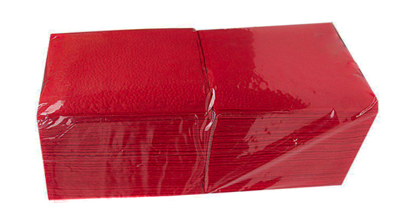 Салфетки бумажные 33х33 см красные однослойные 300 листов