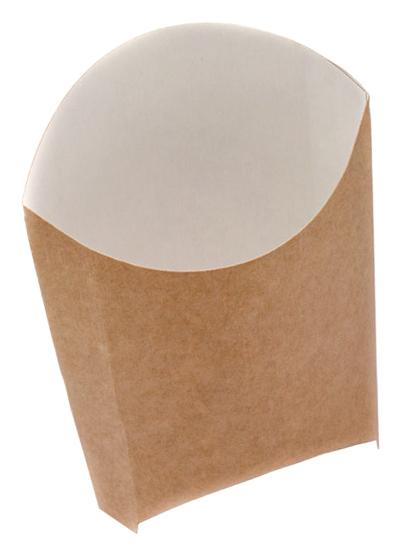 Бумажная упаковка для картофеля фри 130х130х50 мм 1-400