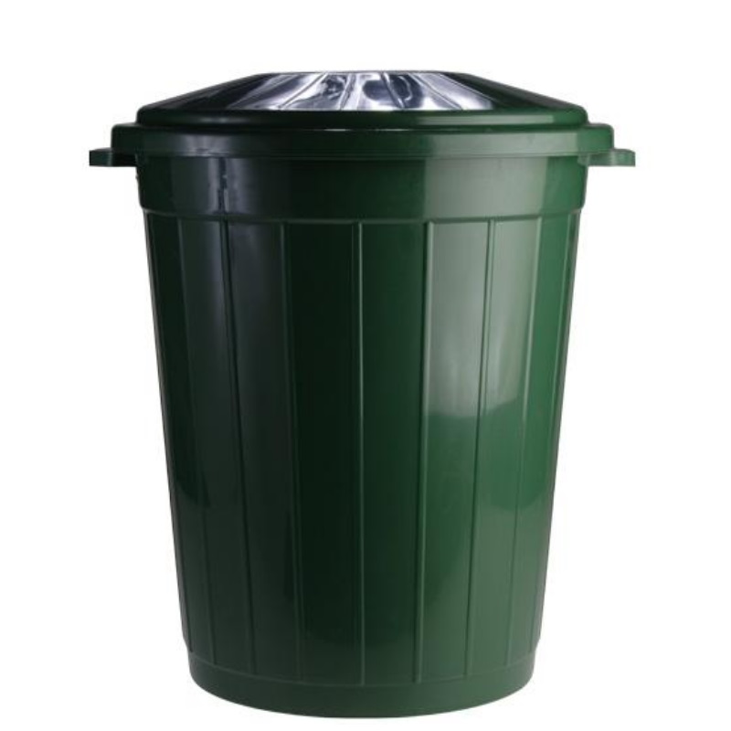 Бак для мусора с крышкой 105 литров пластик тёмно-зеленый