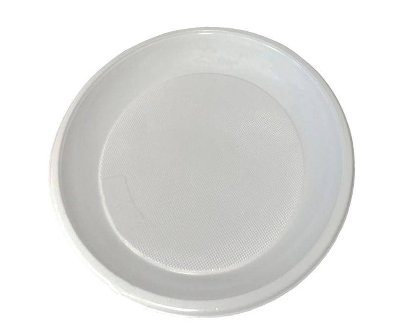 Тарелка одноразовая пластиковая d-165 мм белая без секций ИНТЕКО полипропилен 1-100-1600