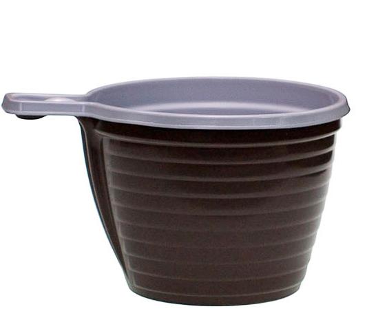 Чашка для кофе 180 мл пластиковая бело-коричневая ПолиЭр 1-50-1000