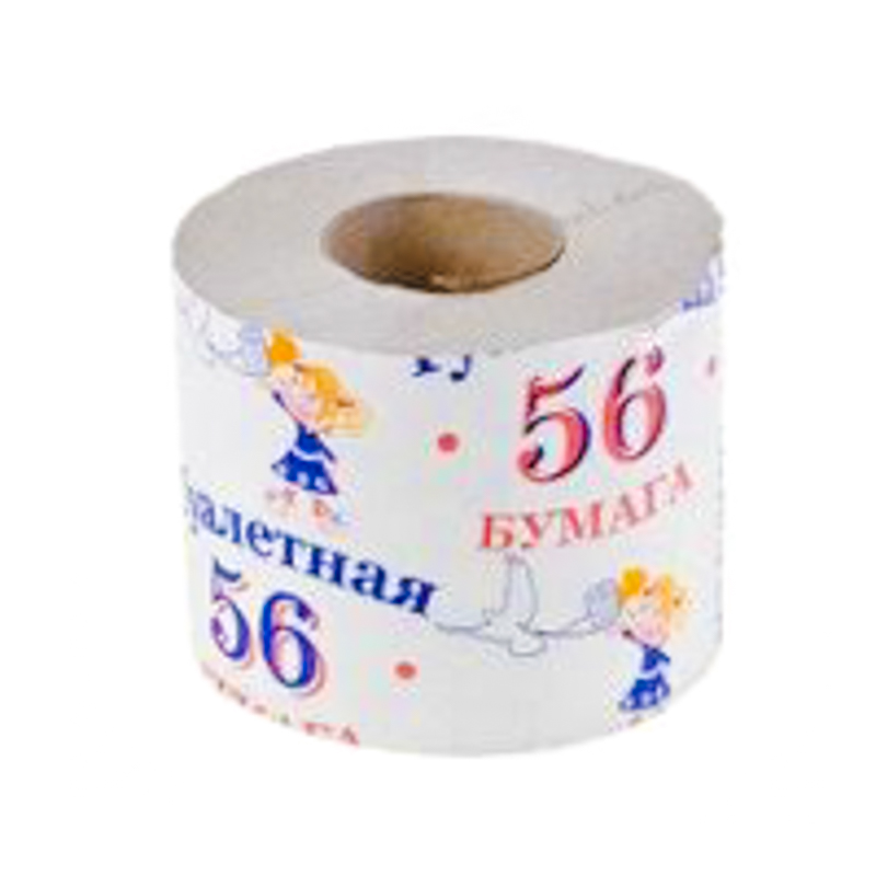 Туалетная бумага рулонная 56++ 1-слой бежевая 1-40