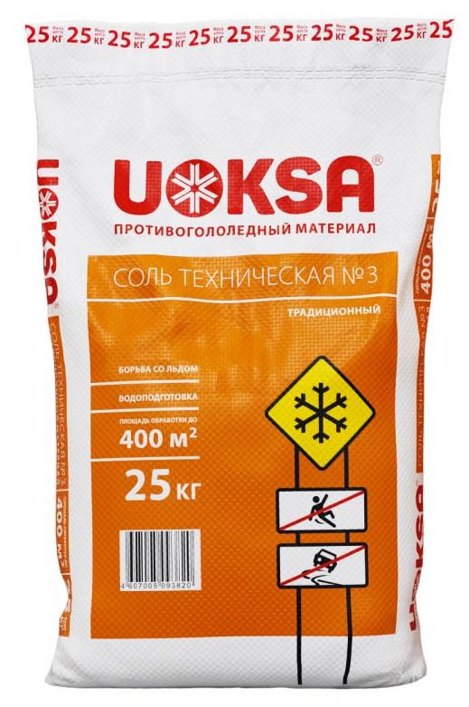 Реагент противогололедный UOKSA Техническая соль 25 кг 1-1
