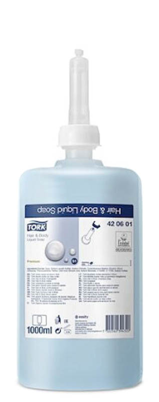 Мыло крем TORK Premium 1 л синее 420601 для тела и волос 1-6