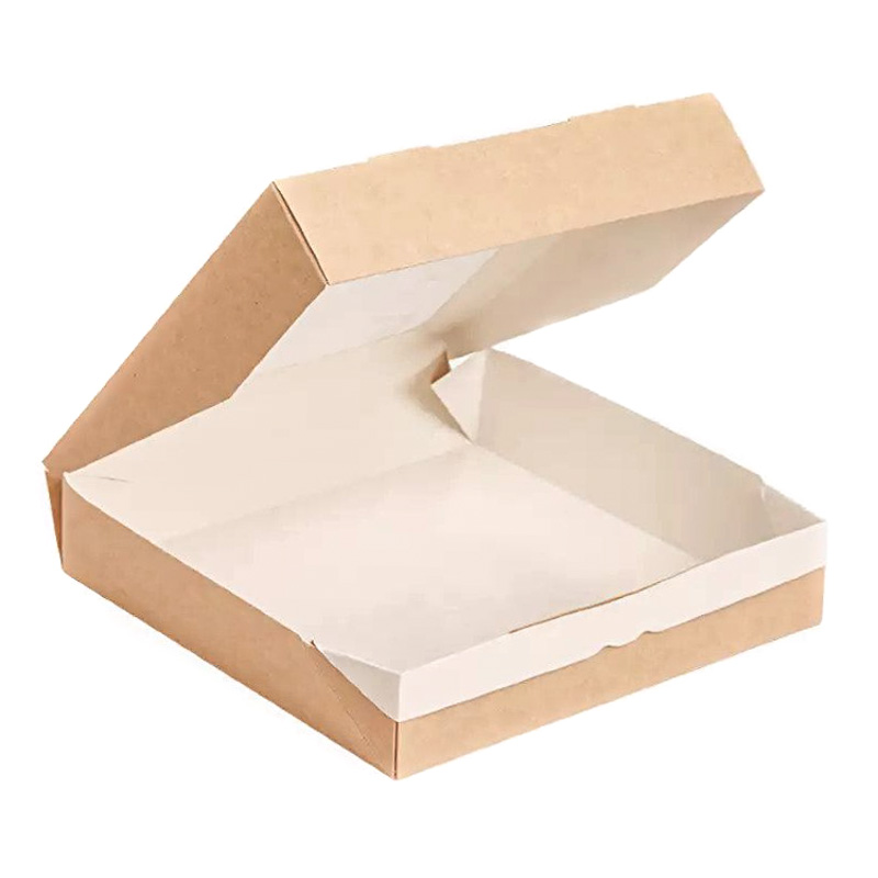 Бумажная упаковка с крышкой крафт ECO TABOX 1500 мл 200х200х40 мм 1-350