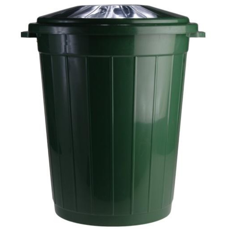 Бак для мусора с крышкой 150 литров пластиковый тёмно-зеленый