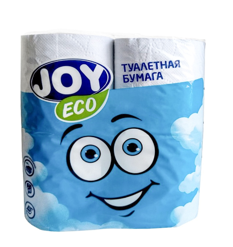 Туалетная бумага рулонная JOYeco 2-слоя белая 4 рул 1-12