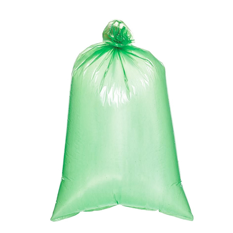Мешки для мусора биоразлагаемые ПВД 120 л 70 мкм 70х110 см зеленые 10 штук в упаковке