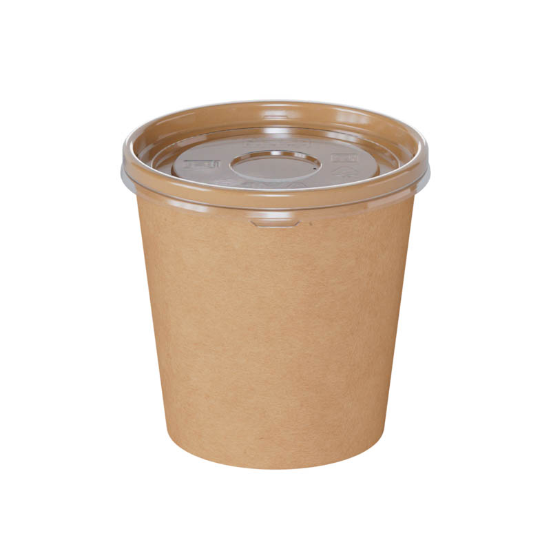 Бумажный контейнер 500 мл Round Bowl КРАФТ для супа 1-450