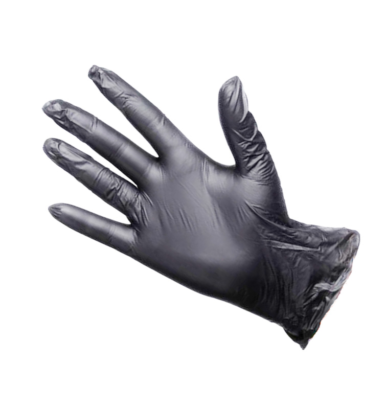 Перчатки виниловые черные L неопудренные 1-1000