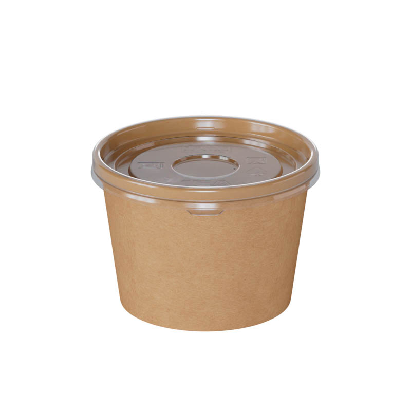 Бумажный контейнер 400 мл Round Bowl КРАФТ для супа 1-450