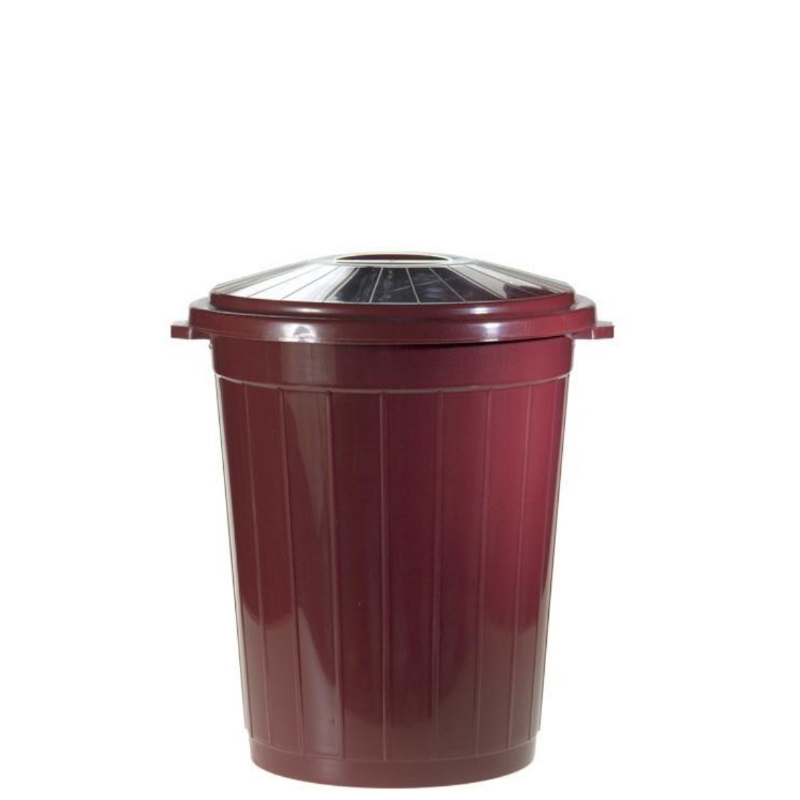 Бак для мусора с крышкой 45 л пластик тёмно-бордовый