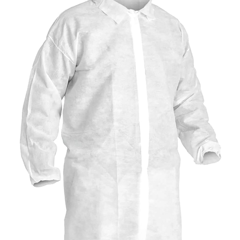 Халат на кнопках белый флис XL рукава на резинках 10 шт*уп 1-100