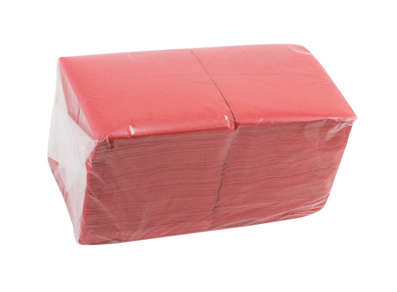 Салфетки бумажные  24х24 см красные 1-слой  "А"  400 лист*уп 1-18