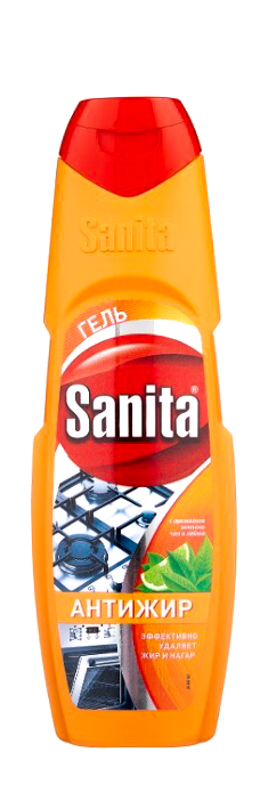 Sanita антижир гель для чистки кухонных плит и различных поверхностей 500 мл  1-21